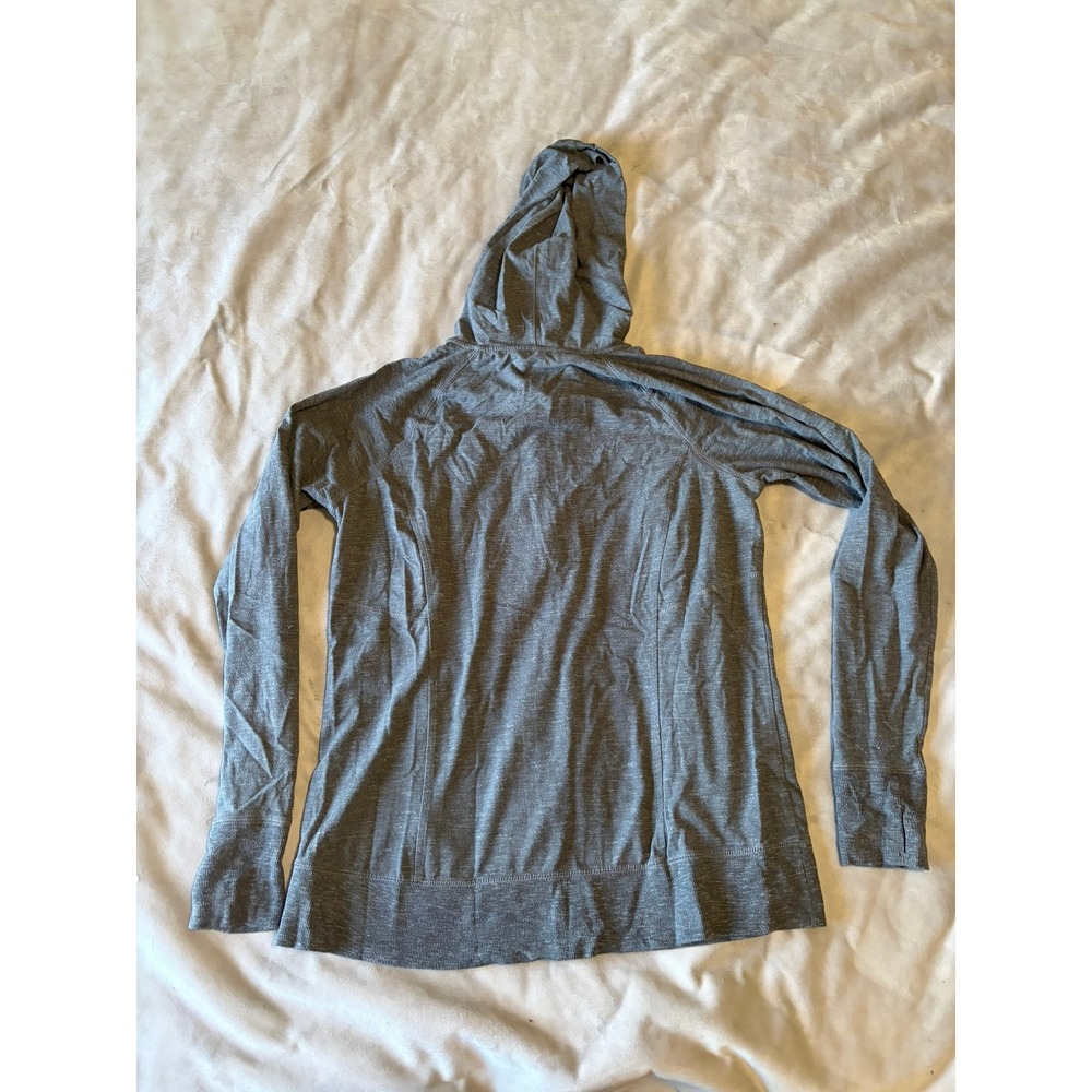 Tek Gear DryTek Womens Gray Full Zip Hoodie Sweatshirt Large Thumbholes Active - Picture 2 of 4